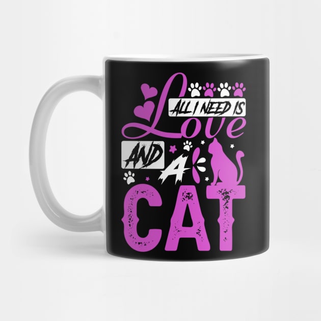 All I Need Is Love And A Cat T-Shirt / Cat Lover Tee / Funny Cat Shirt by Urbanprint